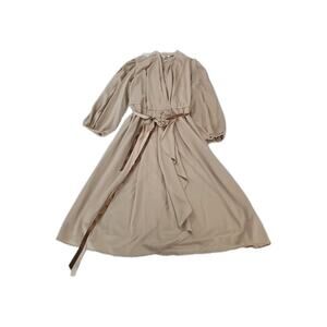 Sear Vintage 1970 Womens Dress Beige No Size Tag 36 Measurement Strech Waist